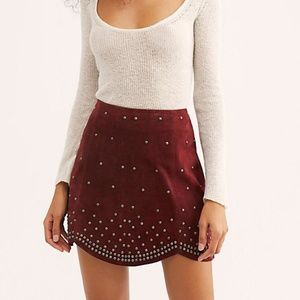 Free People Studded Mini Skirt Sz 6